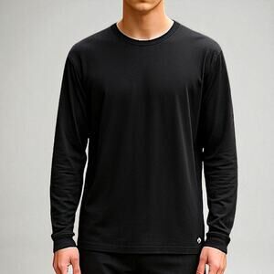 Free Country MicroTech Heat Long Sleeve Shirt MEDIUM Black Performance - NEW